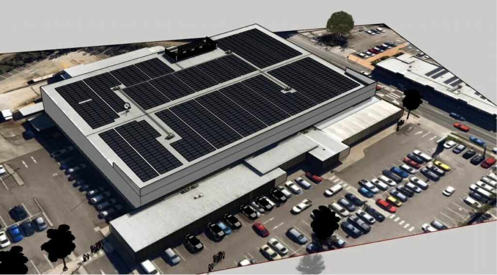 3D render of a commercial solar design